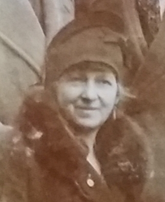 Image of Rose Ellen Bywater Valentine in a coat with fur collar, and a hat.